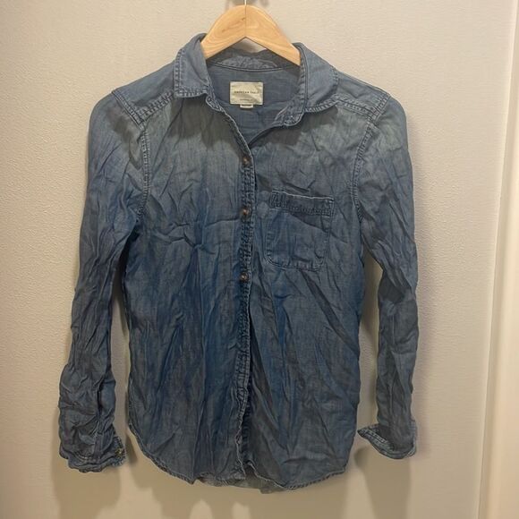 American Eagle Outfitters woman’s denim long sleeve shirt - Picture 2 of 11